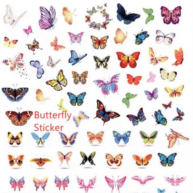 Hot Selling Adhesive Nail Art Sticker Colorful Butterfly Sticker Diy Nail Art Decoration Nail Salon Products